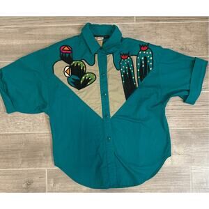 Vintage Teal Saguaro Cacti Shirt